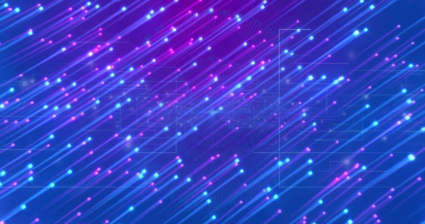 On start neon particles streaming diagonally across dark backdrop, visualizing continuous data flow