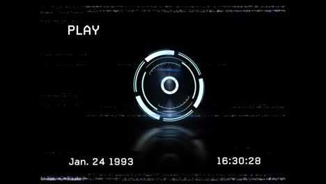 Animation-of-scope-scanning-and-data-processing-over-screen-with-glitch