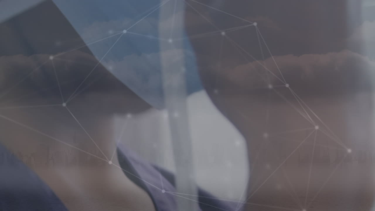 Animation of network of connections over surgeon during operation