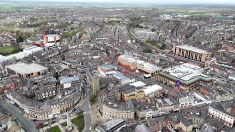 Harrogate-North-Yorkshire-Town-Reino-Unido-Drone,-Vista-Aérea-Desde-Arriba