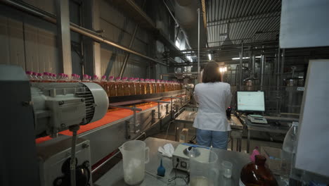 bottling plant production line with quality control