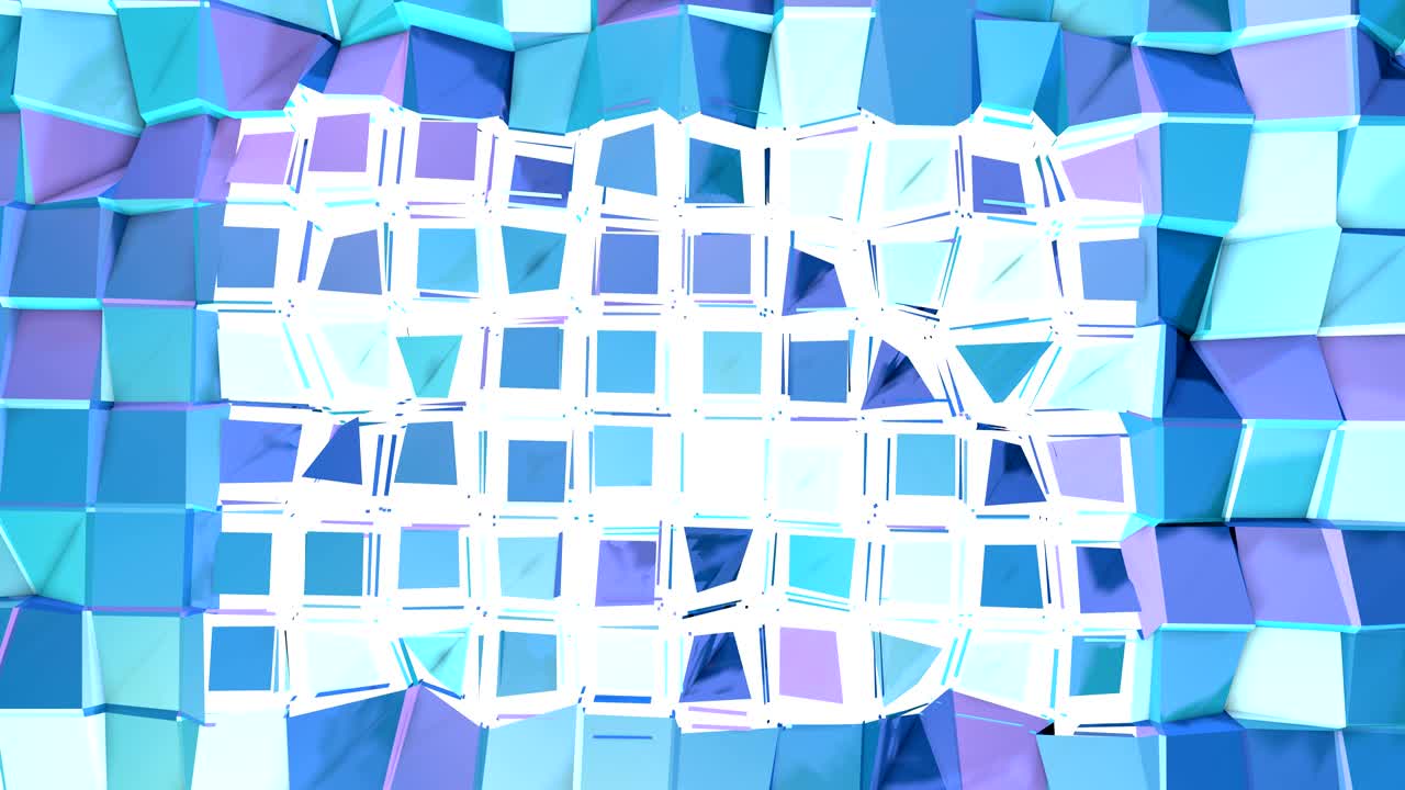 abstracto simple azul violeta baja poli 3d superficie dividida como fondo de tecnología. fondo de movimiento poli bajo geométrico suave con polígonos violeta azul puro. fondo de bucle sin costuras 4k fullhd