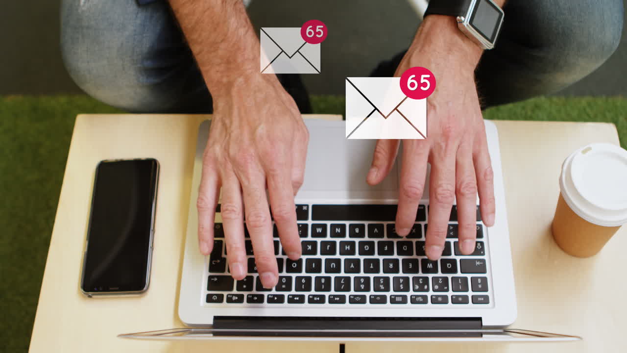 Checking multiple emails on a laptop 4k