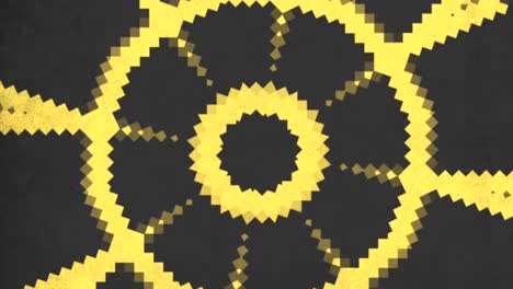 Vibrant-yellow-and-black-geometric-pattern-with-diamonds-and-stars