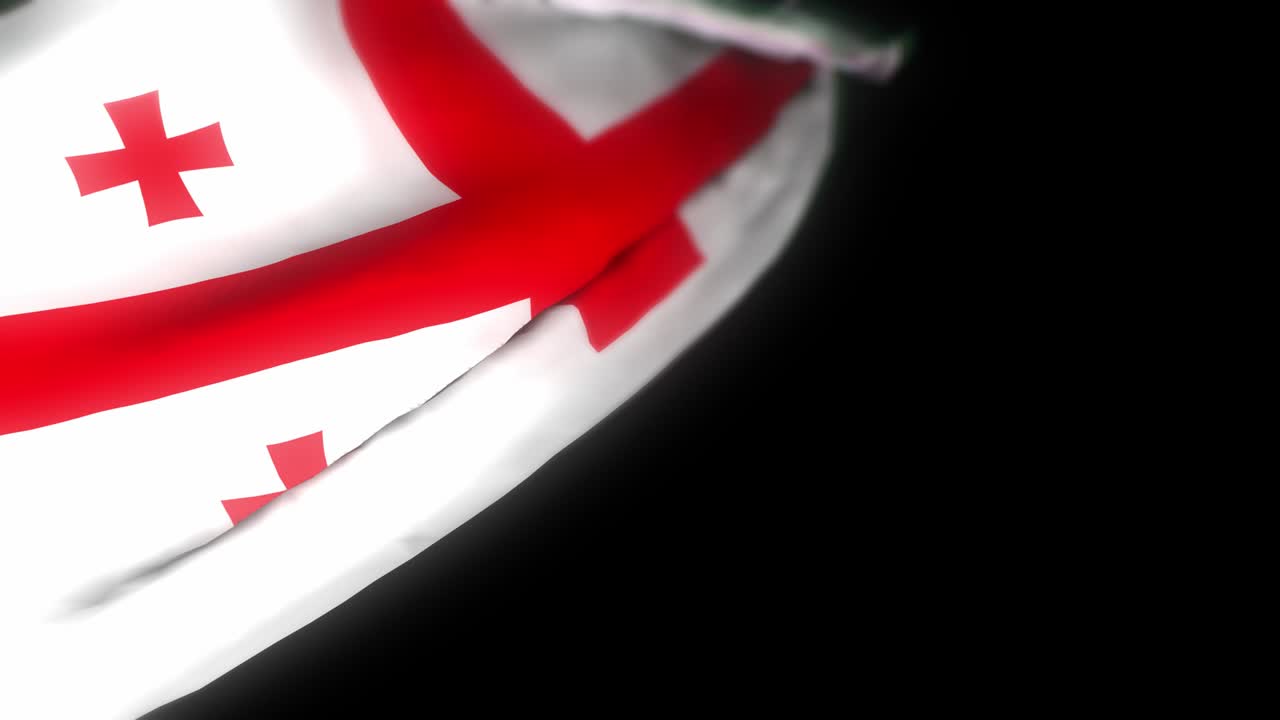 조지아 발: 바람에 흔들리는 조지아 국기, 4k 고품질, 3d 렌더링