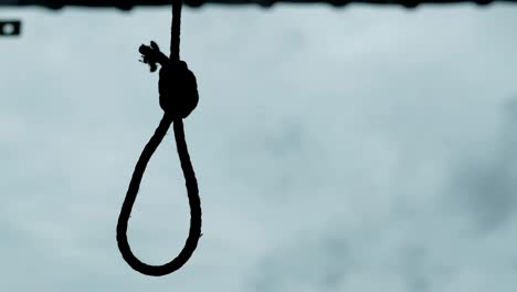 silhouette of hangman's noose knot. commit suicide concept.