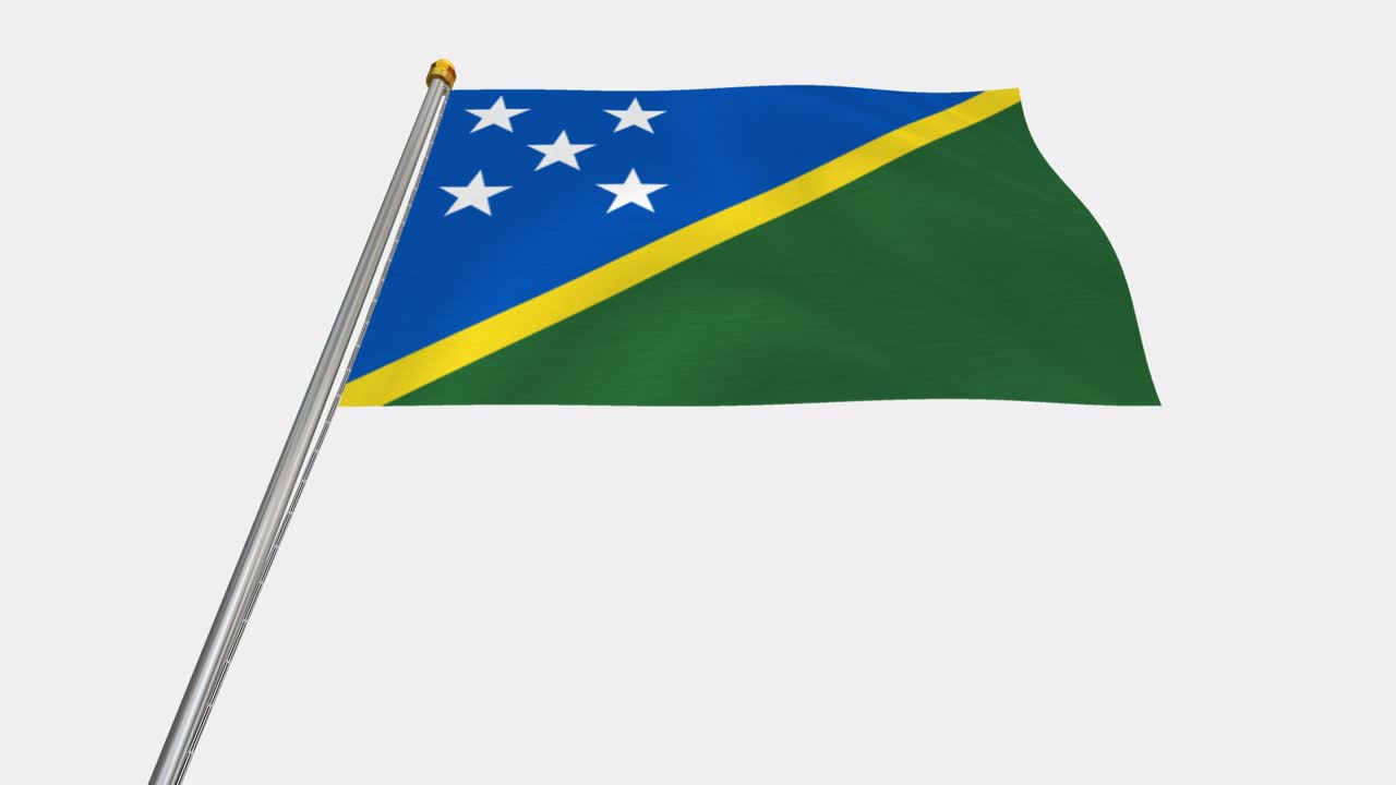vídeo en bucle de la bandera de las islas salomón revoloteando en el viento, vídeo en cámara lenta de 4k, con canal alfa