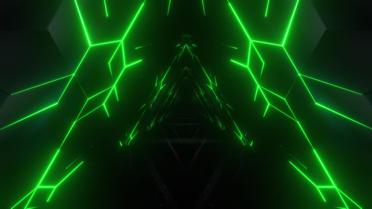Neon Green Tunnel - Futuristic Cyberpunk Visuals