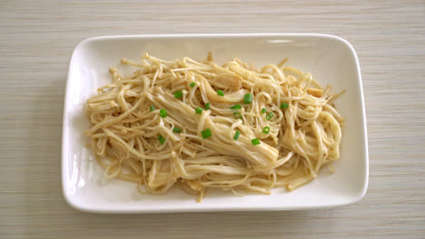 stir-fried golden needle mushroom with butter