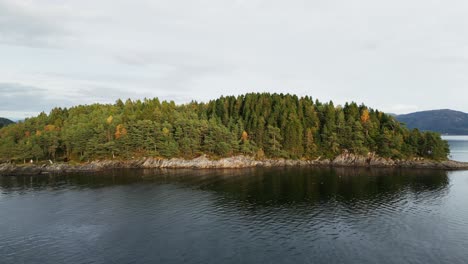 drone-flight-towards-autumn-island