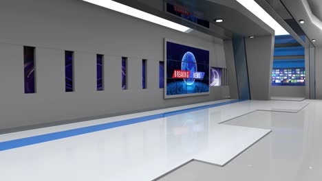 3d virtual news studio background loop