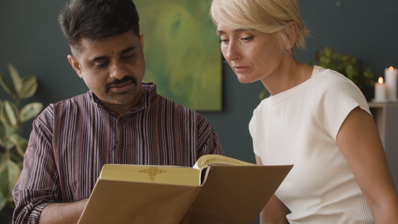 People reading a book
