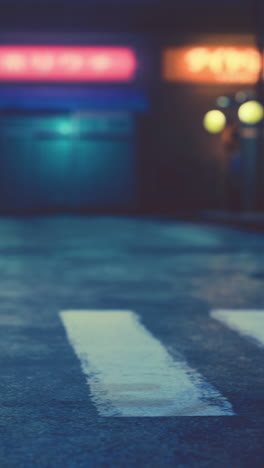 night street view with pedestrian crossing