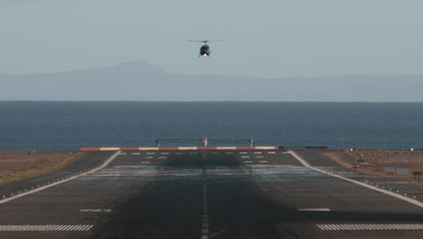 a landing helicopter