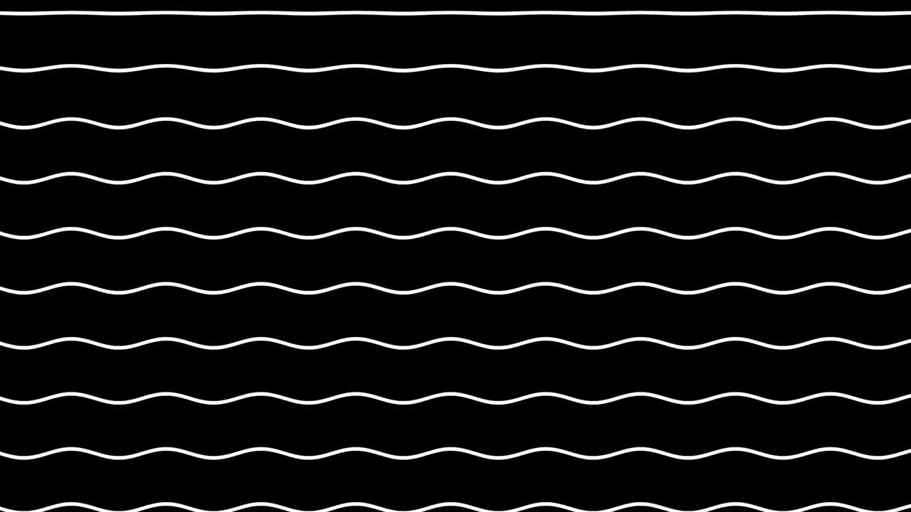 animación de curvas de líneas blancas onduladas que se elevan contra un fondo negro