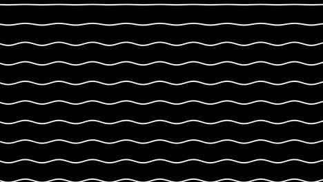 animation of curves of wavy white lines rising up against a black background