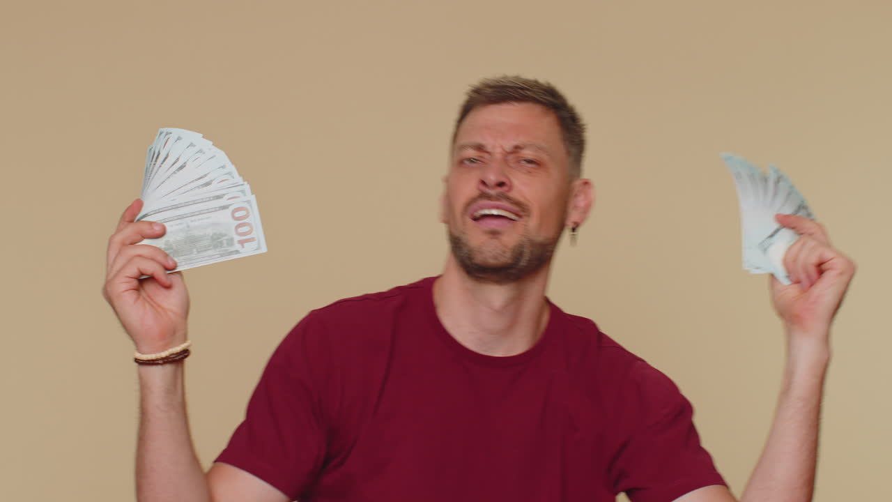 돈, 달러, 현금, 축하, 댄스, 성공, 사업, 경력, 복권 게임 우승자