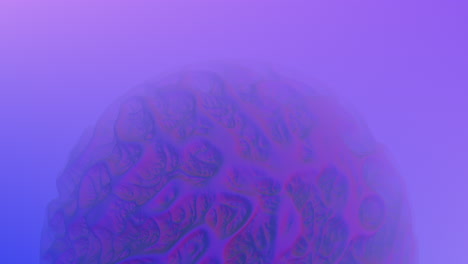renderización futurista en 3d de formas cerebrales interconectadas en púrpura y azul