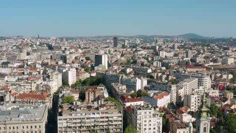 aerial view of the rooftops and buildings on belgrade