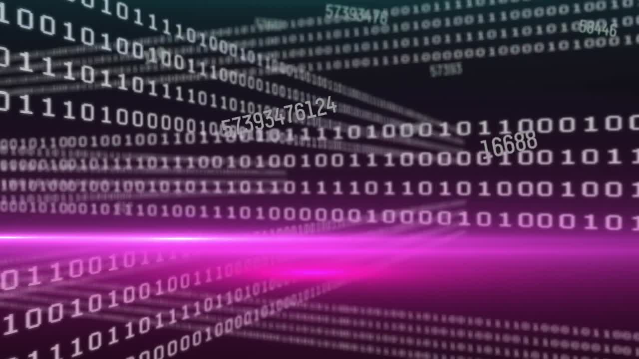 Animation of binary coding over data processing