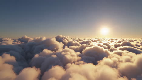 sunrise or sunset over a cloud sea