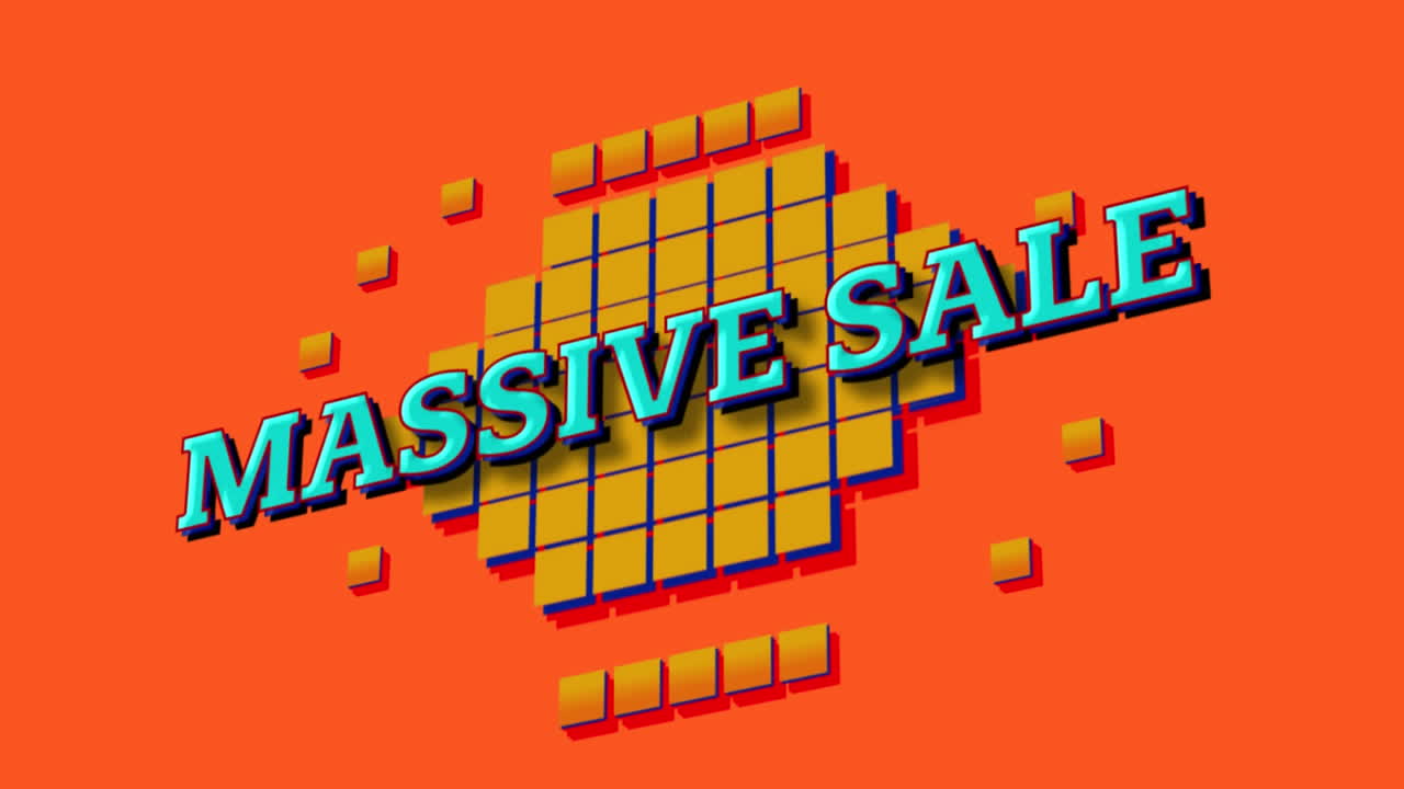 gráfico de venta masiva en fondo naranja