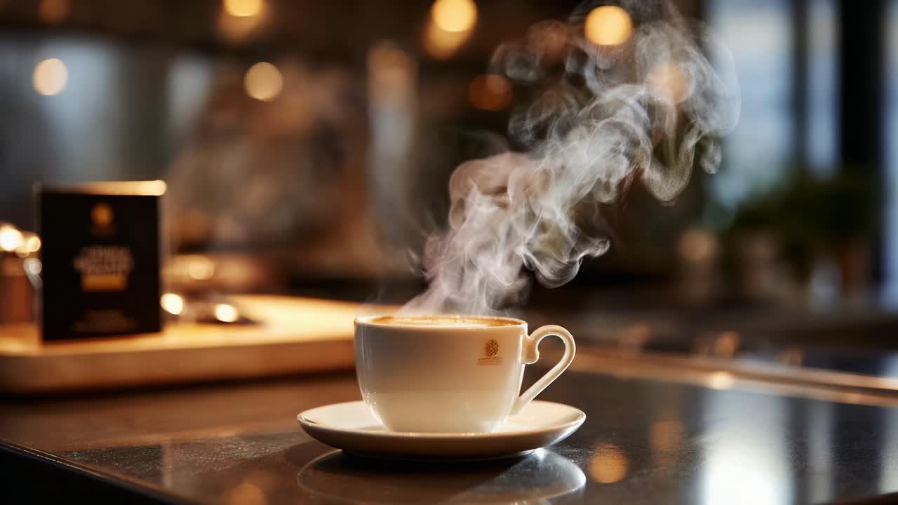 Captivating Moments of Freshly Brewed Coffee in a Cozy Atmosphere: A Visual Journey that Invites You to Savor the Aromatic Essence and Comfort of Warmth with Each Sip Enveloped in Gentle steam