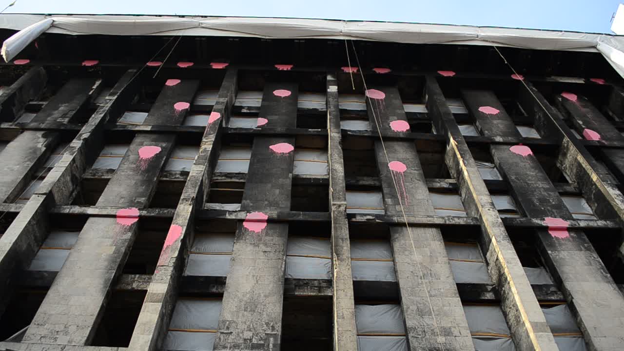 La Casa dei Sindacati a Kiev, Ucraina. L'edificio che è bruciato dopo la rivoluzione