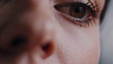 close-up of a woman's face and eyes