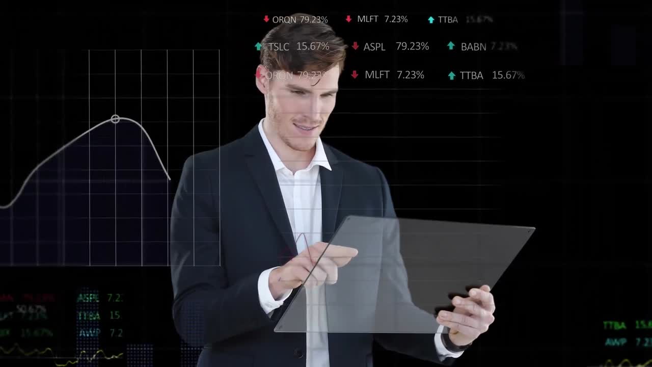 Premium stock video - Animation of data processing over smiling ...