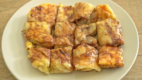 fried-roti-with-egg,-banana-and-chocolate