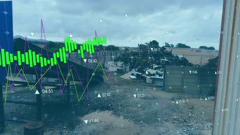animación del procesamiento de datos financieros en el vertedero.