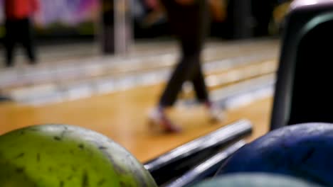 bowling alley at night
