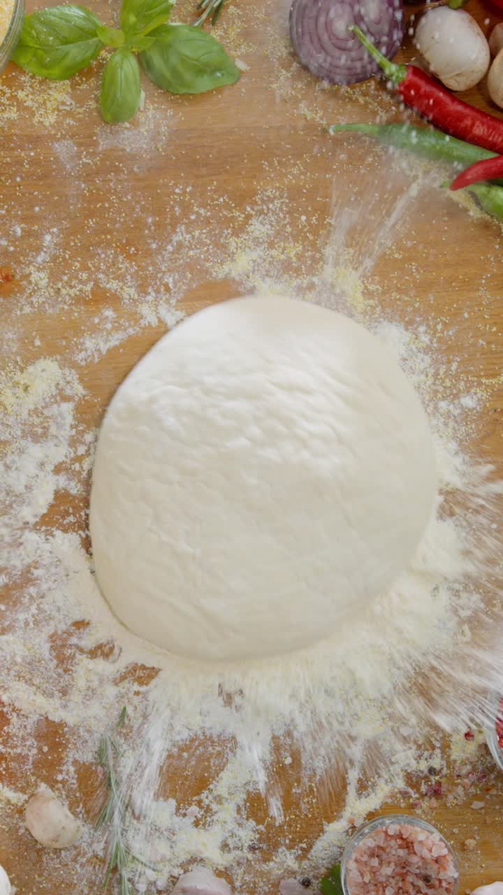Pizza Dough Preparation with Ingredients