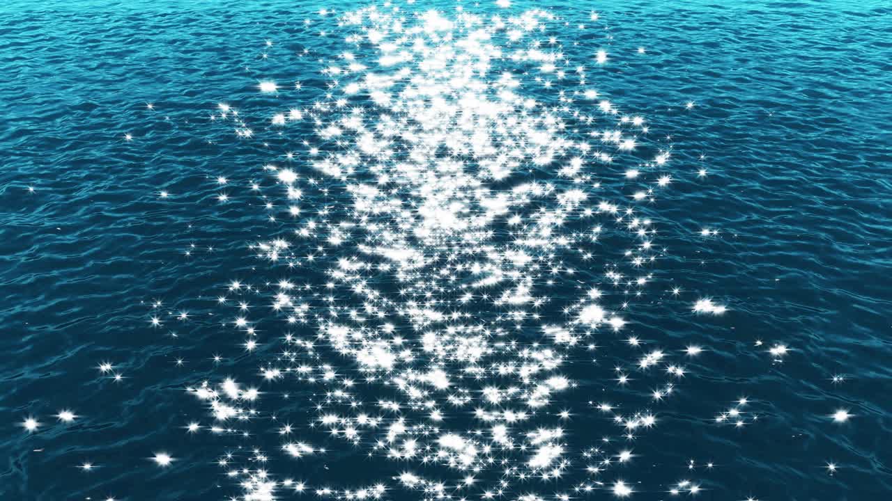 flight over the sparkling waters of the ocean 4K