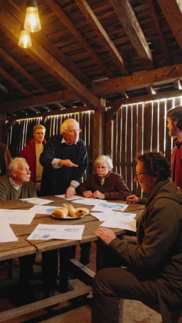 Rural Meeting in a Barn