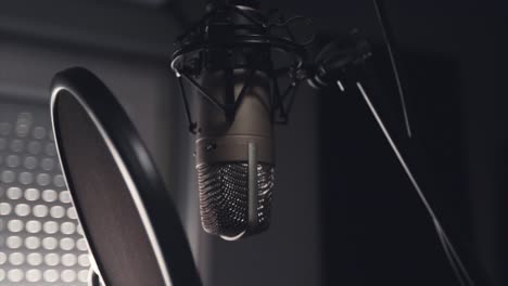 microphone in a recording studio. music mic