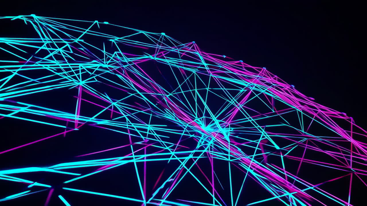 Neon Geometric Sphere