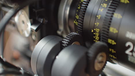 looking at two motors of a fiz-system attached to a cinema lens