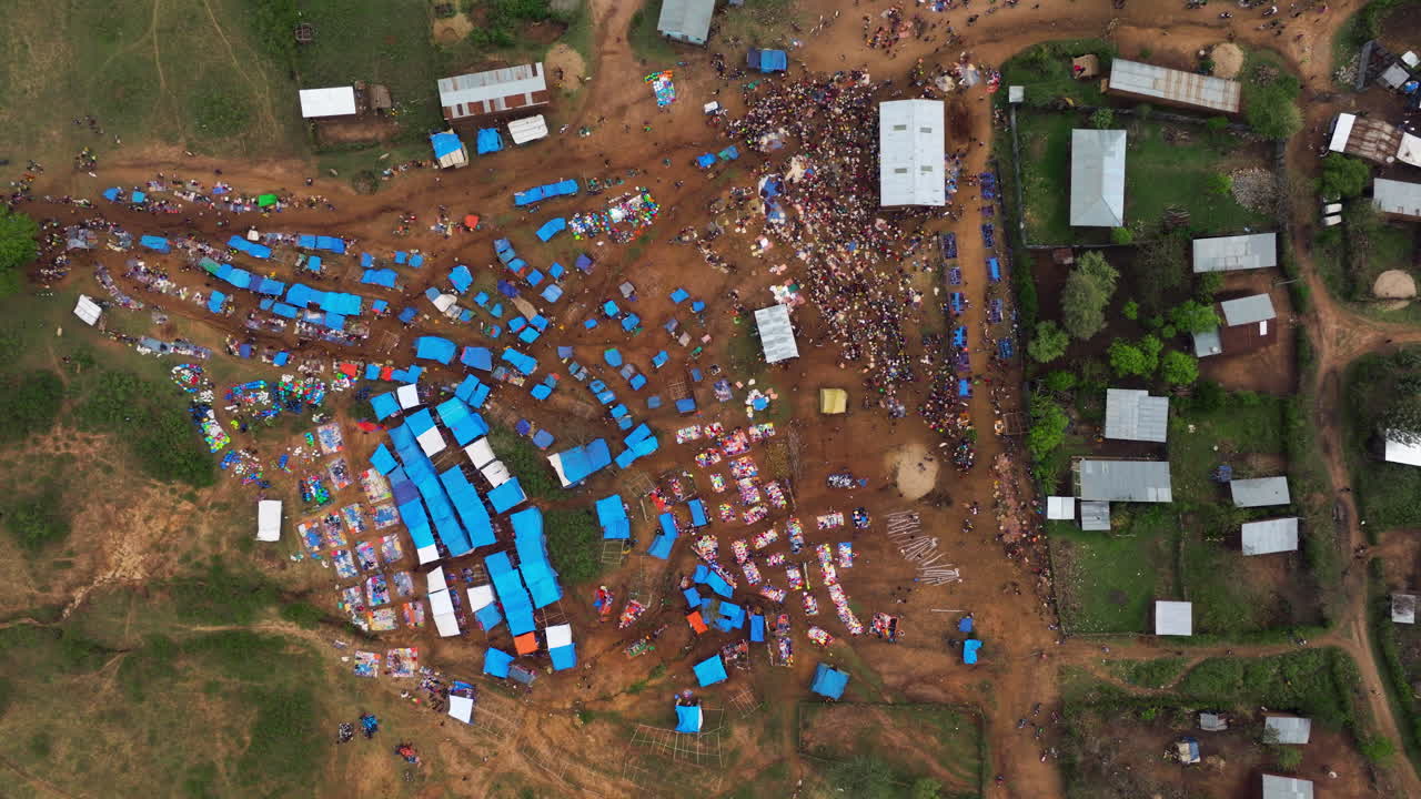 Traditional market life in Kako captured by drone