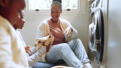 laundry, washing machine and a mother in the home