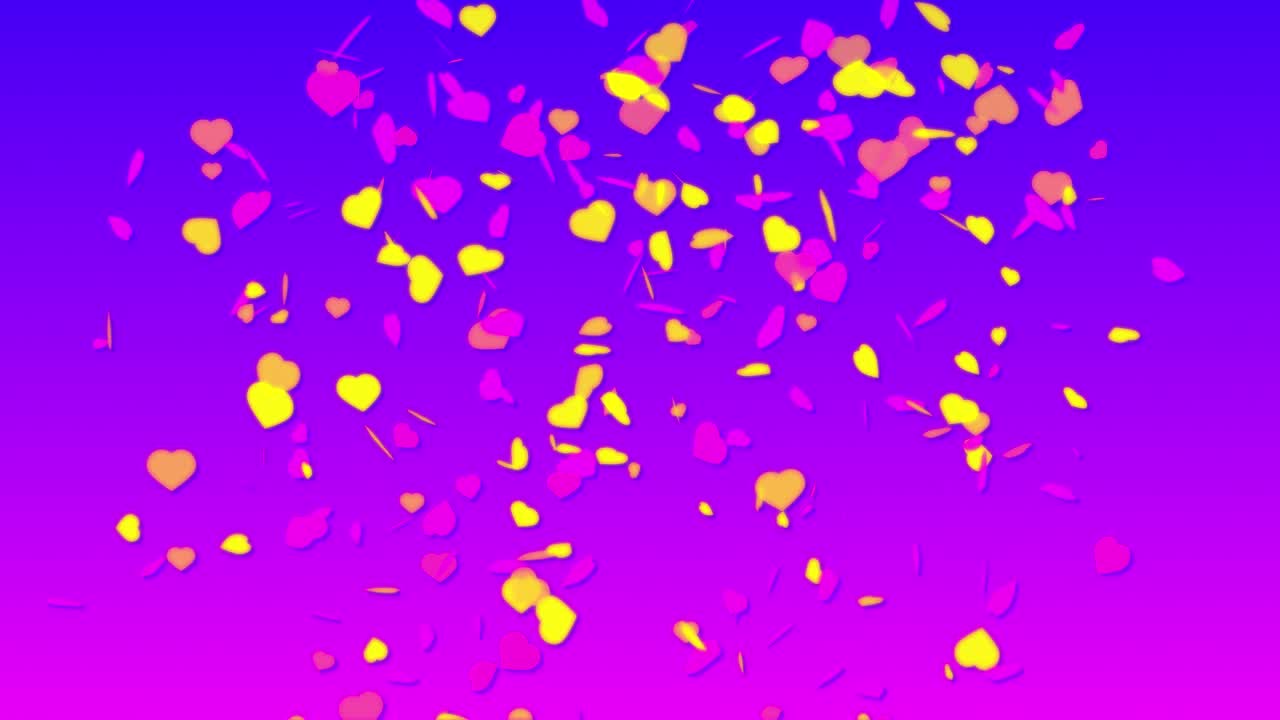 Falling Hearts Confetti Background
