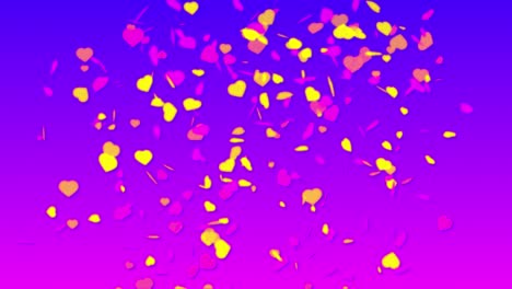 falling hearts confetti background