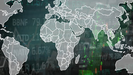 animation of world map over data processing