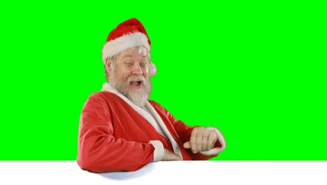 Porträt-Des-Glücklichen-Weihnachtsmanns,-Der-Mit-Der-Hand-Winkt