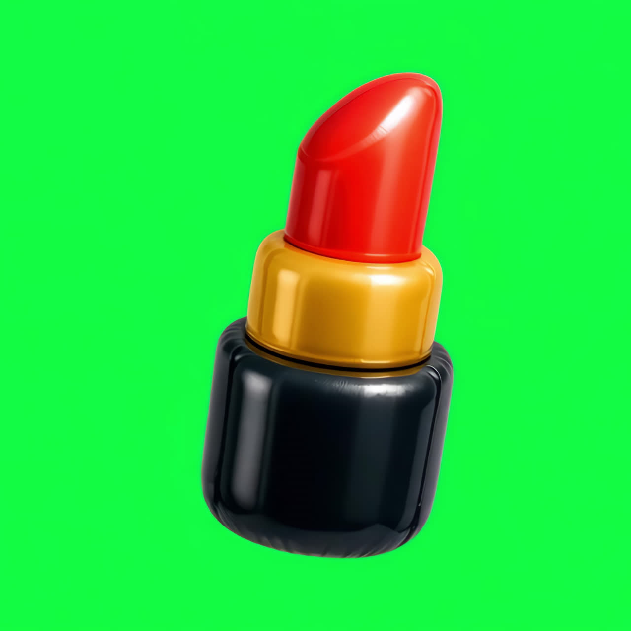 Vibrant lipstick with elegant packaging animation isolated asset, transparent 4K video, alpha