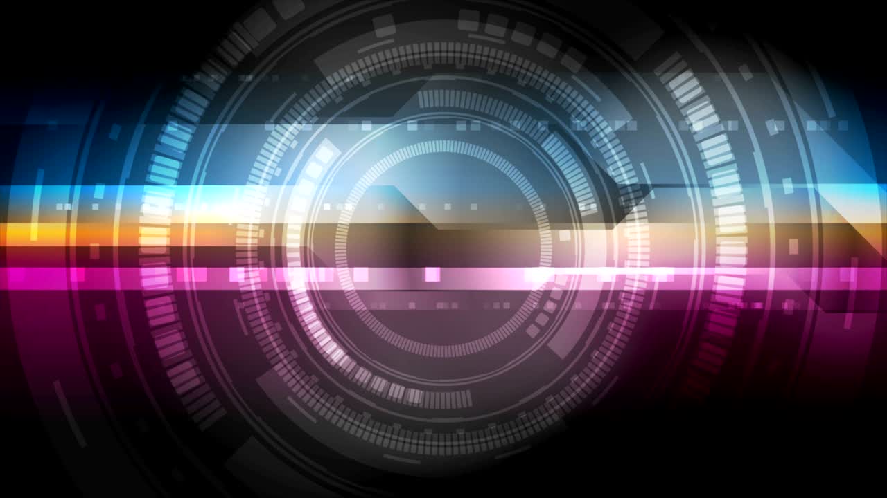 화려한 추상 기술 hud 인터페이스 기어 비디오 애니메이션