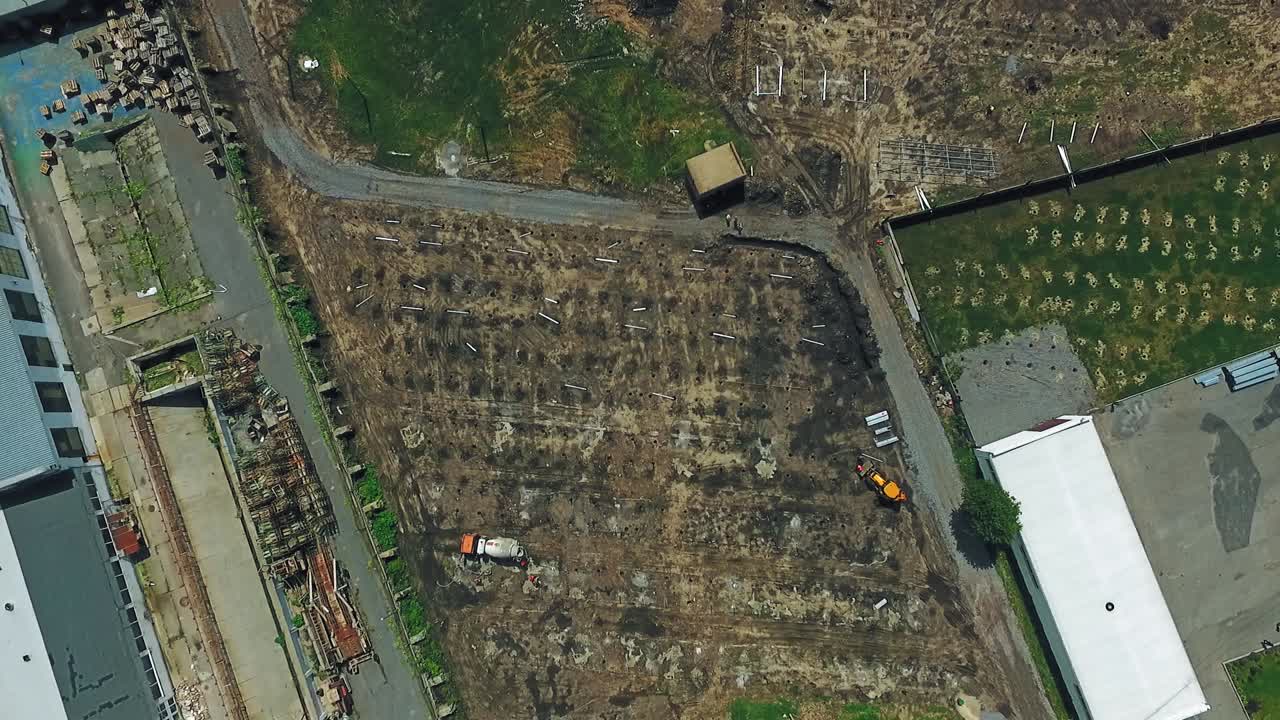 Aerial View of Industrial Construction Site