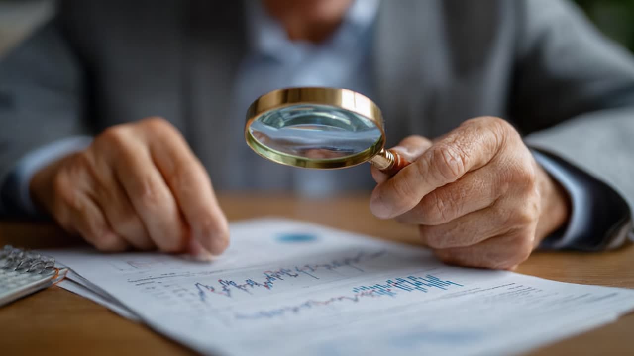 Financiële Gegevens Analyseren: Een Nauwkeurig Onderzoek Met een Vergrootglas om Trends, Inzichten en Details te Ontdekken uit Gedrukte Grafieken en Tabellen