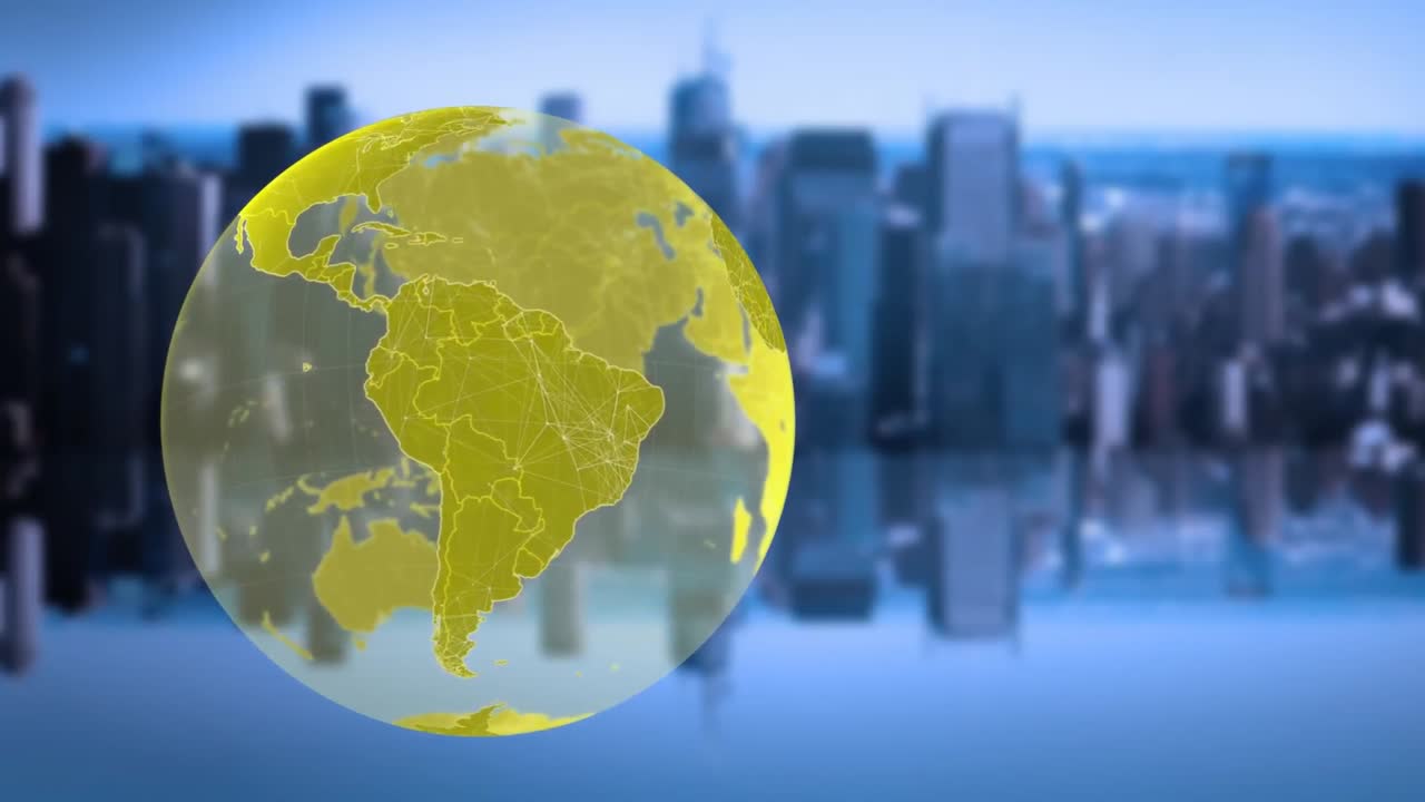 globo y paisaje urbano